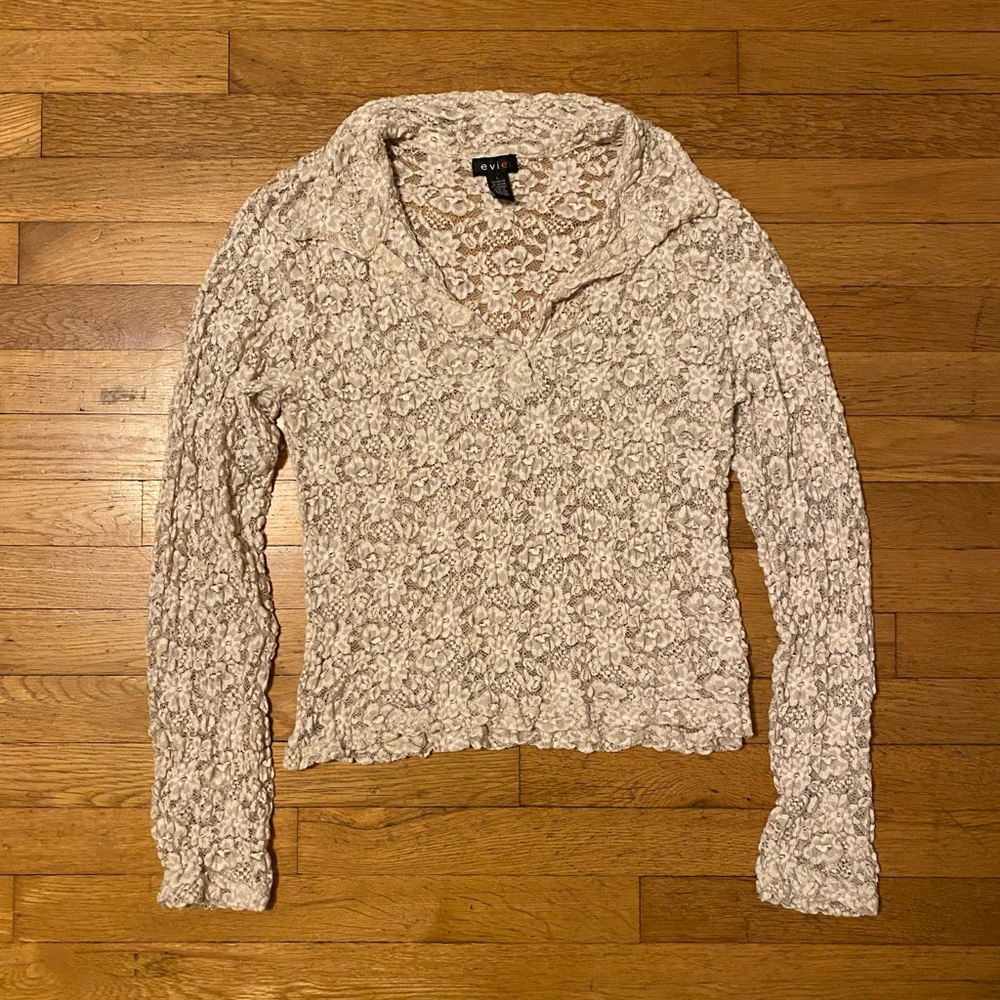Lace collared shirt